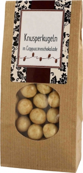 Knusperkugeln in Cappuccinoschokolade